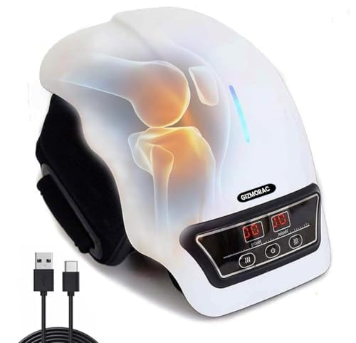 Image of Knee Massager for Joint Pain Relief with Heat, Rechargeable Red Light Vibration Knee Arthritis Massage Physiotherapy Machine for Women, Elder Age, Men, 1 Year Warranty