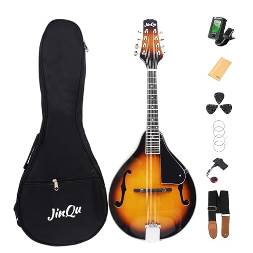 JinQu Model A mandolin instrument for beginners, children, adults; 8-string acoustic mandolin...