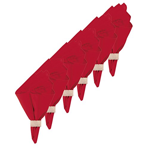 Servilletas de Tela Cuadradas Rojas Pack x6 de Algodón miniatura 2