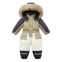 JiAmy Schneeanzug Kinder, Jungen Mädchen Skianzug Kleinkinder Baby Winter Overall mit Kapuze Fleece-gefüttert für 4-5 Jahre