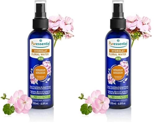 Puressentiel - Hydrolat de Géranium Bio - 100 pourcent d'Origine Naturelle - Idéal pour peaux grasses - 200 ml (Lot de 2)