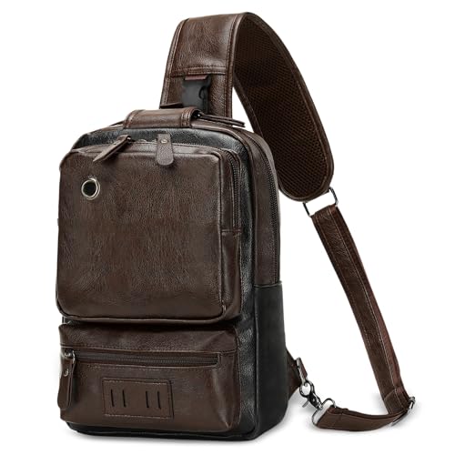 Image of Convertible Sling Bag Crossbody Backpack, Bags with Headphone Jack Shoulder Bag