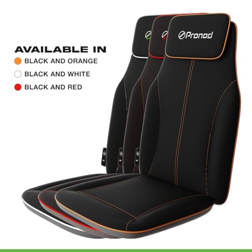 Image of Pronod Portable Ergonomic Massage Office Chair Cushion for Car & Seat, Lumbar Support, Breathable Fabric, Adjustable Recline, Built-in Massage for Back, Neck & Waist - Home, Office & Car Use