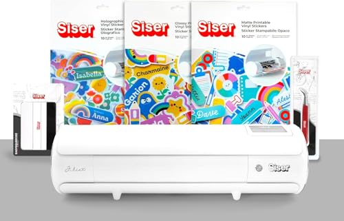 Siser Juliet - Paquete Print&Cut – Plotter de corte profesional de alta precisión con pegatinas imprimibles, espátula y pinzas – Ideal para pegatinas, etiquetas y manualidades
