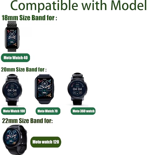 Lamshaw Correa Compatible para Moto Watch, 18-22 mm miniatura 2