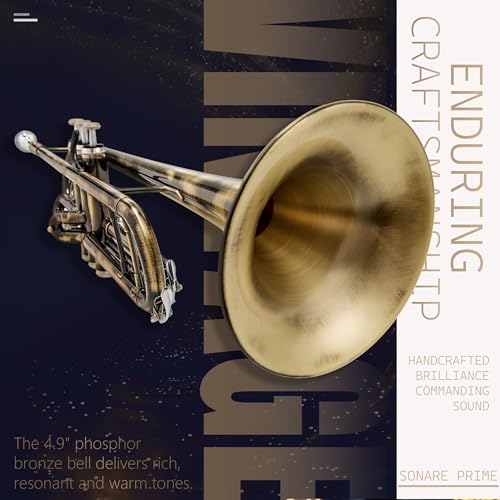 AKLOT Antique Bronze Bb Trumpet: Phosphor Bronze Bell, Smooth Monel Valves, Double Tuning Slide Braces, Standard Trumpet with Premium Leather Case, Lesson Book, Trumpet Mute, Cleaning Kit (SNR-PriBC) - Thumbnail 2