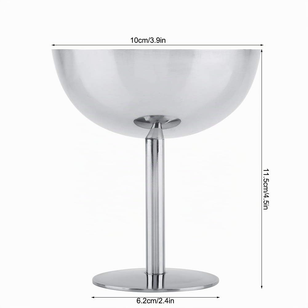 Tnfeeon Set da 4 Pezzi in Acciaio Inox, Coppe per Gelato Alte e Carine, Coppe per Dessert, Gelato, Insalata di Frutta, Snack, Cocktail, Condimenti, Sciocchezza