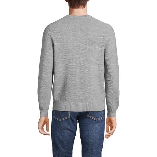 Lands' End Men's Long Sleeve Washable Merino Wool V Neck Sweater2