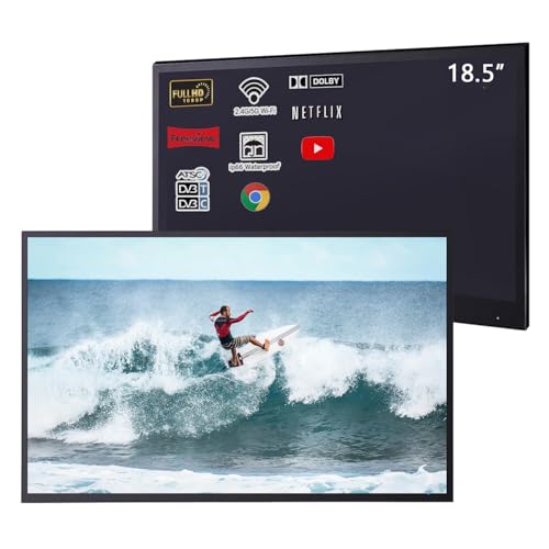 Soulaca 19 inches Smart Black Color IP66 Waterproof Bathroom TV Shower SPA Advertising WiFi...