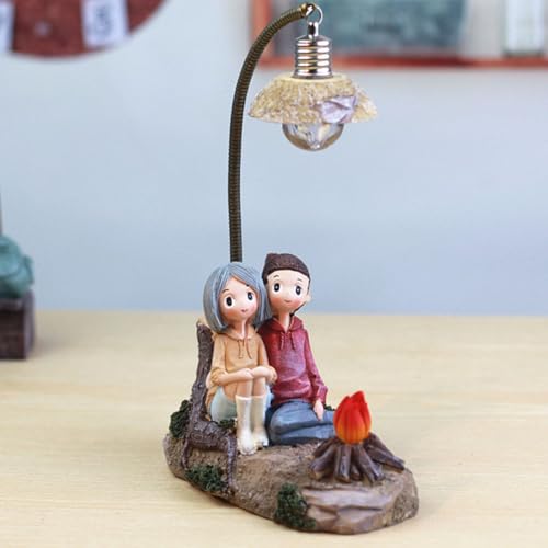 Lámpara de mesa pareja romántica en resina decorativa miniatura 5