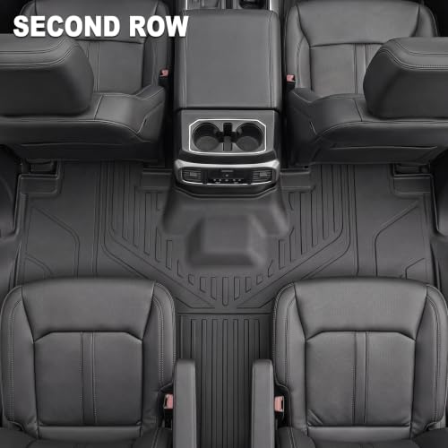 Image of KARPAL Floor Mats for 7 Seats 2025 2026 2027 Ford Expedition Standard, Custom Fit TPE All Weather Ford Expedition Accessories 1st& 2nd& 3rd& Cargo Liner Backrest Mat