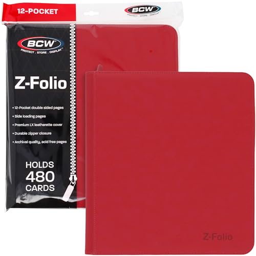BCW Z-Folio Album LX 12 pochettes rouge, luxueux classeur en similicuir