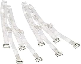 PurelyCart Women's Adjustable Transparent Silicone Bra Straps Hooks, 2 Pair, Transparent