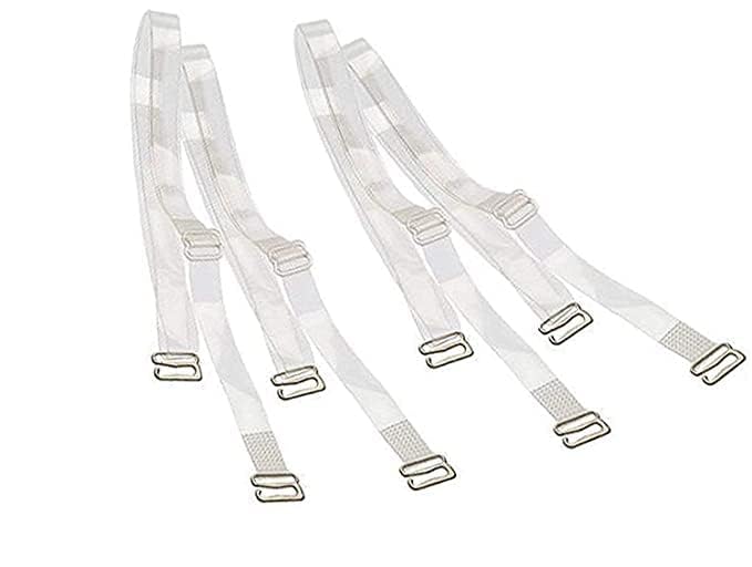 Women's Adjustable Transparent Silicone Bra Straps Two Pairs, Seamless Transparent Bra Straps (Free Size)