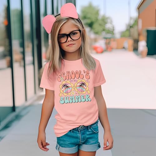 CM C&M WODRO School’s Out for Summer Shirt Girl Last Day of School T-Shirt Kids Cute Summer Vacation Short Sleeve Tees Top2