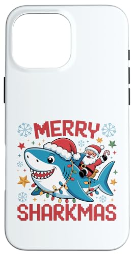 Merry Sharkmas AO[Z[^[ T^ CfBO V[N Cgt X}zP[X iPhone 16 Pro Max p