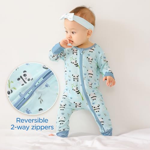 Zippered Viscose from Bamboo One-Piece Footless Sleepers Rompers Newborn - 3 Years2