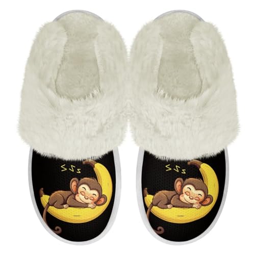 Binienty Womens Slippers Fluffy Fuzzy House Slippers Indoor Outdoor Bedroom Shoes Size 5-13