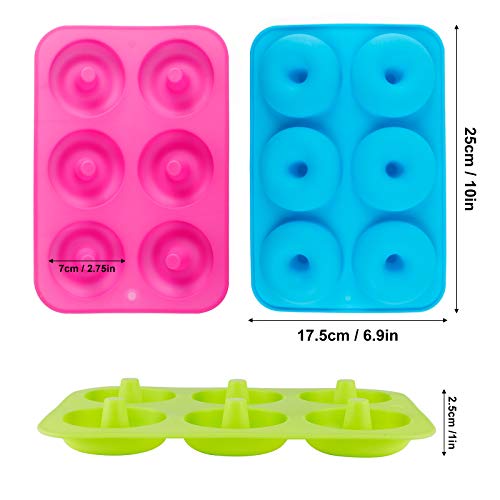 image for BAKHUK Donut Pan, Silicone Donut Mold, 3 Pcak Non-Stick Mold for Donut