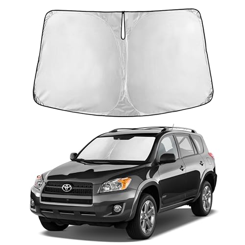Image of Autovir Windshield Sun Shade Fit for 2006-2010 2011 2012 Toyota RAV4 Sunshade, Front Car Window Shades Sun Visor, Blocks UV Rays & Heat, Car Accessories