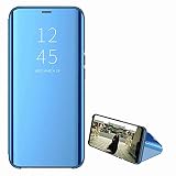 Miagon Miroir Coque Standing pour Xiaomi Mi 11, Clair PC Miroir Effet Bookstyle Kickstand Faux Cuir Flip Etui Housse Coque Cover