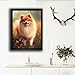 TUTUMAY21 Christmas Gift Pomeranian Dog Happy Animal 5D Diamonds Painting Kits for Adults, DIY Full Round Drill Handmade Gifts Relaxation and Bathroom Decor for New Year Valentine's Day 12x16 inch