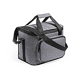 Incluye bolsillo exterior de cremallera, asas reforzadas con velcro y cinta bandolera ajustable, con distintivo RPET en etiqueta exterior.