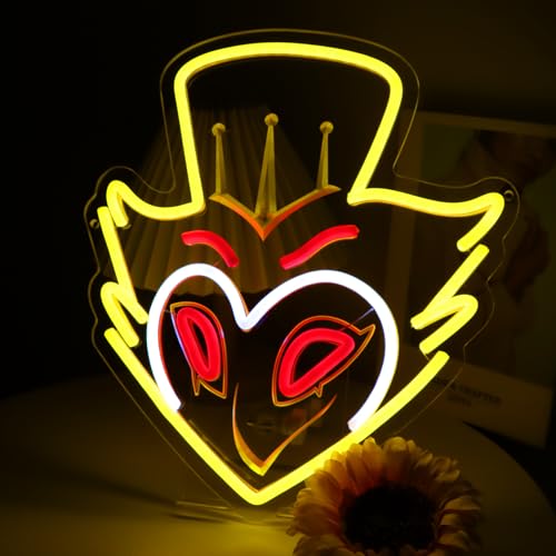 Image of Hellva Neon Anime Stolas Demon Neon Sign, Dimmable USB Powered Light for Wall Decor, Cartoon Owl Neon for Bedroom, Game Room, Living Room, Party Decoration, Gift for Anime Fans