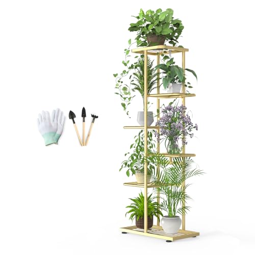 MAIJIAJU 6 Etagen Blumenständer mit Gartengeräte und...