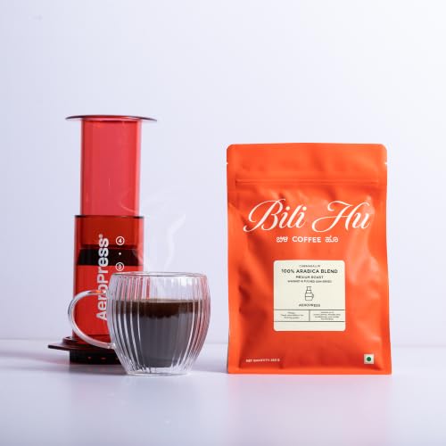 Image of Bili Hu Coffee, Aeropress Coffee Powder, 100% Arabica Blend, Medium Roast, (Pack of 1, 250 gms)