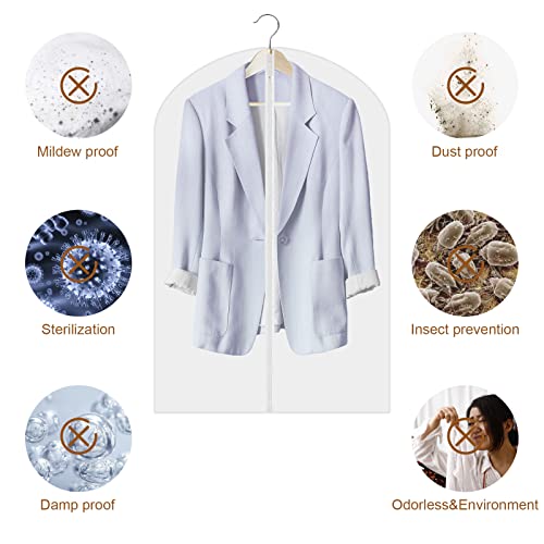6Pack Clear Suit Bags with Zips, 60 * 100cm Dustproof Clothes Covers, Moth Proof Garment Bags - Image 4