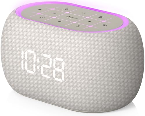 ANJANK Alarm Clock Radio with Dual Alarm for Bedroom 7-Color Night Light 0-100% Dimmer 8 Sounds + Gentle Light Wake UP 16-Level Volume Bedside Digital FM Radio with Sleep Timer Clock for Kids Teens