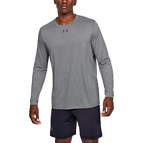 Under Armour Men's UA Locker 2.0 Long Sleeve Shirt, True Gray Heather-Black, Medium