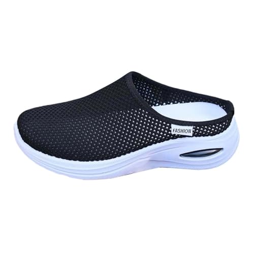 Genérico Pantuflas de Malla Transpirable sin Cordones, cómodas Sandalias Informales para Interior y Exterior con Suela Antideslizante para Verano (Black, 40)