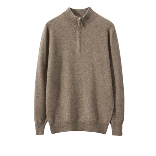 Cashmere Half Zip Neck Men Sweater Knit Soft Warm Long Sleeve Pullover