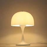 Alpinaluz Lampe de table moderne MEDUSA - 3 lumières G9, base métallique blanche, abat-jour en acrylique haute transmission, design élégant pour chambre, bureau ou table de chevet - 2
