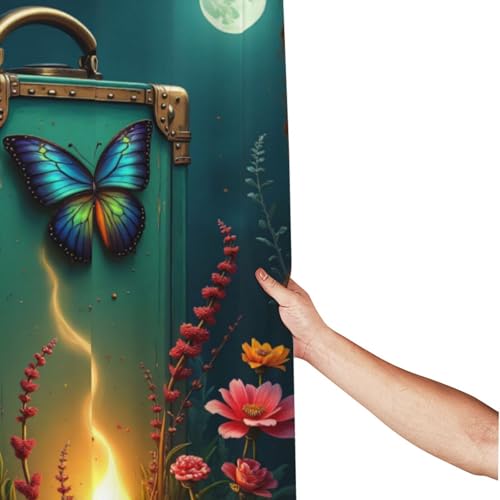 Rideau de douche imprimé papillons 152x183cm lavable en machine - 3