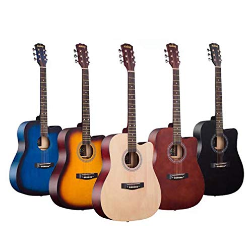 41 pulgadas guitarra color madera fullba principiante cara sola guitarra macho y hembra estudiante piano (café)
