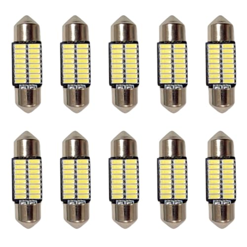 KIT 10 LAMPADA TORPEDO CAMBUS 16 LED C5W 31 MM BRANCO 12V