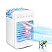Raffreddatore D'Aria Portatile, Raffreddatore D'Aria Evaporativo Oscillante A 70° Con Luce LED Arcobaleno A 4 Velocità, 2 Umidificatori Spray E Timer 2-6 Ore, Condizionatore D'Aria Personale