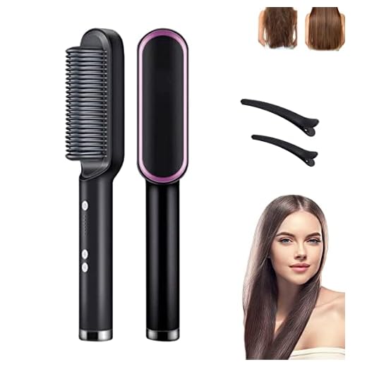 Escova Secadora 3 em 1 Profissional Alisa, Seca e Modela Cabelos | Pente Elétrico Unissex com Íons Quentes/Frios