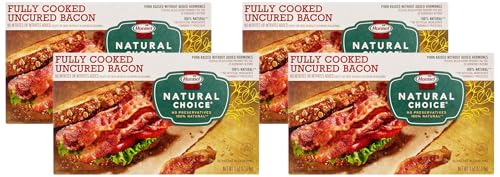 Hormel Natural Choice Fully Cooked Uncured Bacon, 2.5 Oz (Pack of 4)
