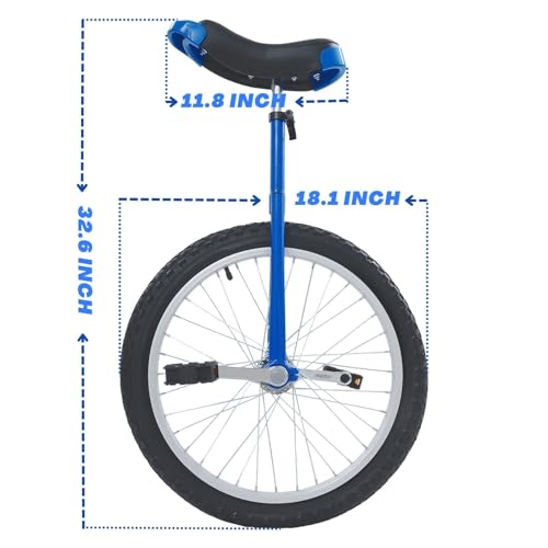 Image of Unicycle Adjustable Height Outdoor Unicycl One Wheel Bike with Aluminum Rlloy Rim, Mute Bearing for Novices Professionals Adults