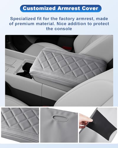 Image of CDEFG for 2024 2025 2026 Hyundai Santa Fe Center Console Cover, for 2024-2026 Hyundai Santa Fe MX5 Accessories Armrest Cover Middle Console Pad(Require Armrest Lid Removal)