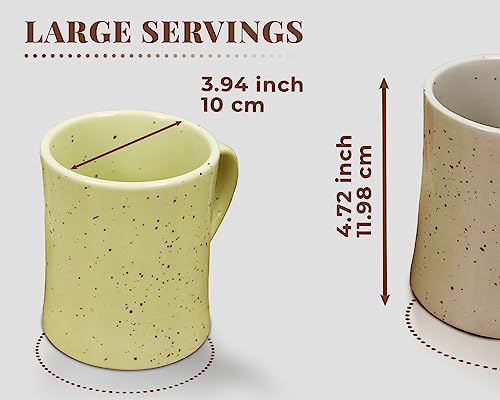 Classic Old Fashioned Style Mugs - Set Of 6 - Ceramic, Multicolor Mugs For Coffee, Tea And More - 15Oz - Chip-Free Ceramic - Country/Farmhouse Décor #TOP6