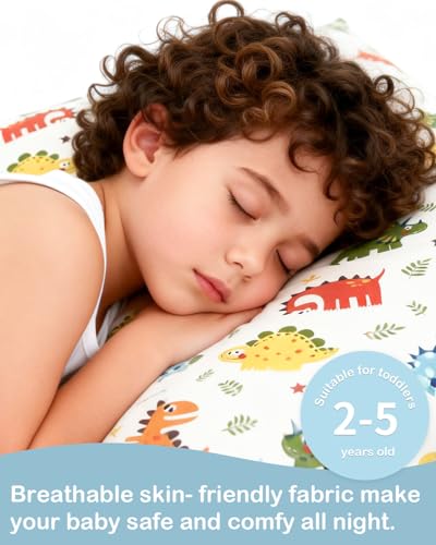 Image of ALVABABY Toddler Pillowcases 2 Pack Organic Cotton Fit 13 inchx 18 inch or 14 inchx19 inch Kids Pillow Cover Envelope for Girl Boy Travel Floral 2L-TPW36A