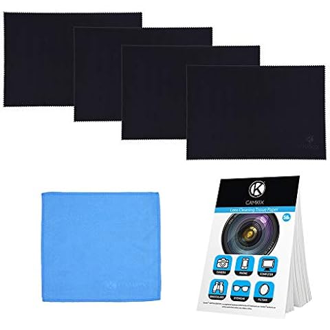 CamKix Microfiber Cover Cloth Cleaning Set - Compatible with Apple MacBook Pro (15-16”) - 4X Keyboard Liner Cloth, 1x Double Sided Cloth and 1 x Lens Cleaning Paper Tissue Booklet Cover