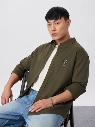 Image of The Souled Store Men Light Pink Solid Shirts Shirt for Men Casual Half Sleeves Regular Fit Printed Stylish Cotton Summer Branded Wrinkle Free Trending Trendy Summer Wear