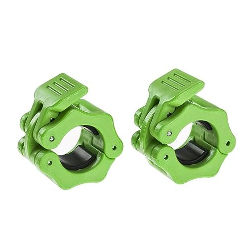 Barbell Clamps 1 inch, Exercise Collars 1″(25mm) Quick Release Pair of Locking Collar Clips for Workout Weightlifting Fitness Training (Green)
