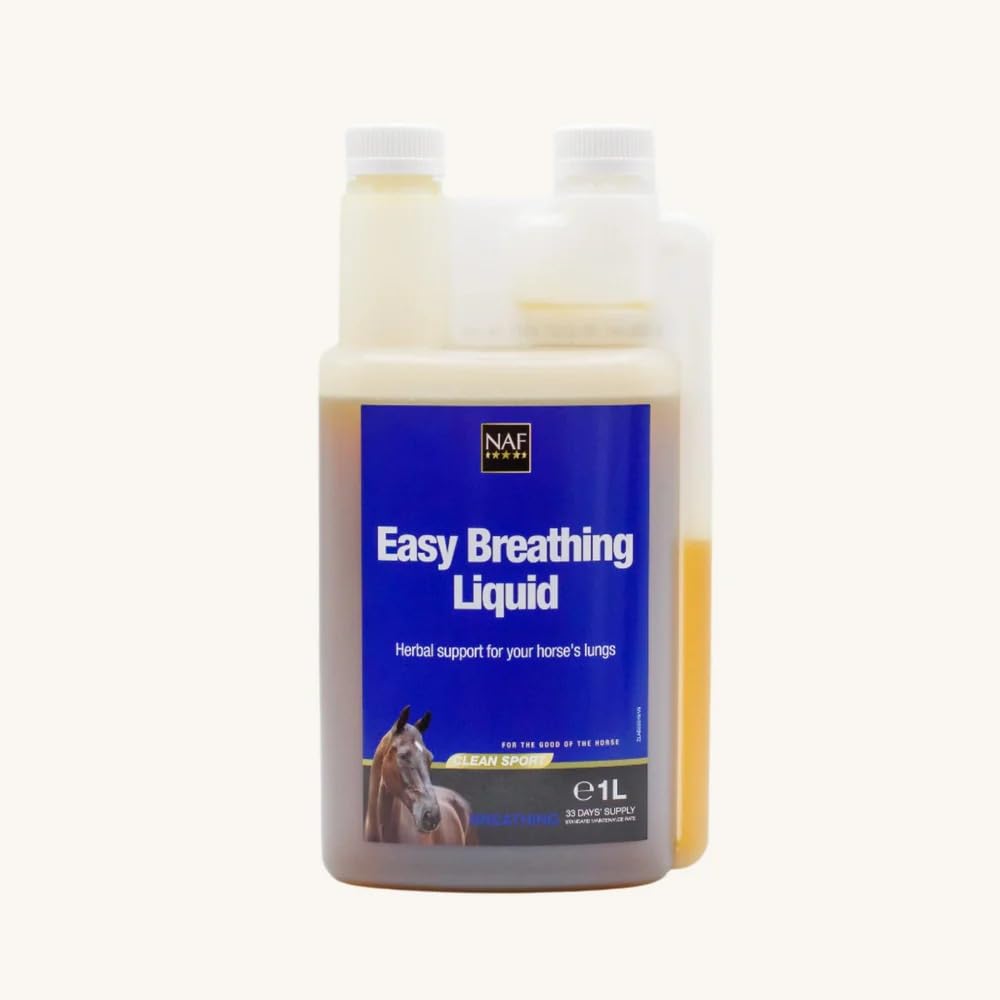 Horse Masters NAF Easy Breathing Liquid 1kg – Herbal Respiratory Support for Horses | Supports Healthy Lungs & Airways | BETA NOPS & FEI Approved